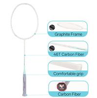Raquettes de badminton YODIMAN de haute qualité en fibre de carbone avec poignée en PU, durables, légères, haute performance, écologiques, dureté moyenne