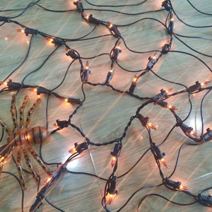 2025 nouvelles lumières d'ampoule de filet d'araignée d'halloween avec des lumières d'halloween de LED d'araignée pourpre orange clignotantes - Product Image 4