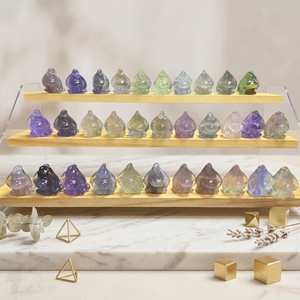 Prix d'usine Artisanat énergétique en pierres précieuses naturelles pour la guérison spirituelle, Fluorite multi-matériaux motif animal Eeyore pour la décoration - Product Image 1