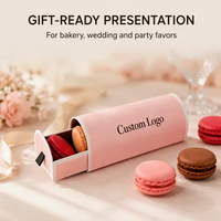 Boîte d'emballage personnalisée en forme de boîte aux lettres pour macarons, boîte cadeau vide pour boulangerie, mariage, fête, avec logo personnalisable