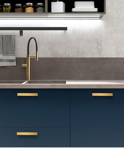 Tirador de cajón de aleación de aluminio de 7 marcos de acero cepillado de cobre largo de gama alta moderno para armario para dormitorio cocina directo - Product Image 3