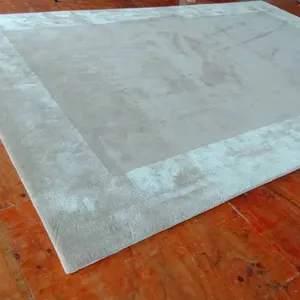 Beige di colore tinta unita disegno <span class=keywords><strong>viscosa</strong></span> di seta <span class=keywords><strong>tappeto</strong></span> per soggiorno <span class=keywords><strong>tappeto</strong></span> - Product Image 1