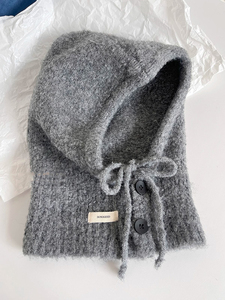 Cagoule en tricot chaud d'hiver unisexe avec masque de <span class=keywords><strong>ski</strong></span> de protection des oreilles style coréen du sud numérique - Product Image 4