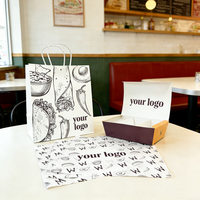 Caja de Papel para Comida para Llevar, Personalizada para Tacos, con Separador