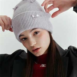 Casquette de sport unisexe personnalisable avec logo de marque, décoration nœud papillon, bonnets tricotés chauds et abordables, bonnets d'hiver - Product Image 5