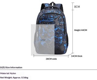 Ensemble 3 en 1 Sac d'école haut de gamme pour étudiants Sac à dos pratique unisexe imperméable en polyester camouflage