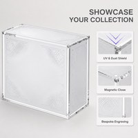 Boîtier de Présentation Moderne en Acrylique Transparent de 5-8mm d'Épaisseur avec Couvercle Magnétique et Gravure Laser Géométrique pour Cartes ETB