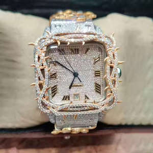 Montre en quartz brillante avec pierres en moissanite glacées pour une beauté éclatante, qualité et précision supérieures - Product Image 5