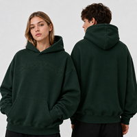 Sweat-shirt à capuche surdimensionné personnalisé avec logo OEM pour homme, 380 g, en coton et polyester French Terry, pull-over, automne-hiver, vente en gros