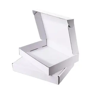 Белая коробка для почтовых отправлений из гофрированной бумаги с логотипом на заказ, косметическая упаковка для макияжа, белая коробка для почтовых отправлений