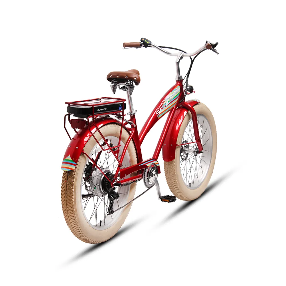 TXED 26 pollici grasso pneumatico chopper bici elettrica motore 250w 7 velocità fat bike cruiser stile