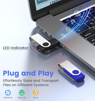 Memoria USB Personalizada, Pendrive Metálico USB 2.0, Memoria USB Giratoria con Capacidad de 1GB a 64GB