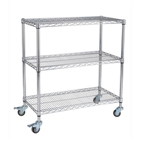 Étagère de rangement en métal pour cuisine, chariot de rangement industriel, étagères en fil chromé avec roulettes, vente en gros d'usine