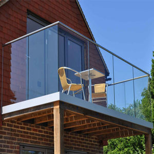 Çerçevesiz 12Mm temperli cam korkuluk alüminyum U kanal cam korkuluk balkon - Product Image 3