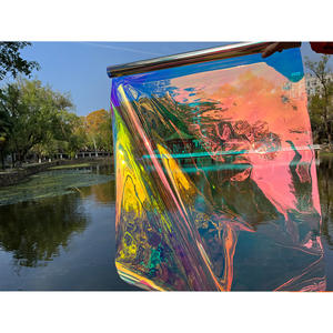 Rouleau de <span class=keywords><strong>PVC</strong></span> transparent auto-adhésif, film dichroïque irisé arc-en-ciel, film pour fenêtre en verre bleu Bhrl - Product Image 1