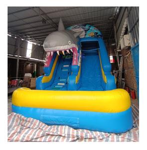 Tobogán inflable para tiburones, tobogán acuático inflable de alta calidad con piscina para parque acuático, precio al por mayor - Product Image 1
