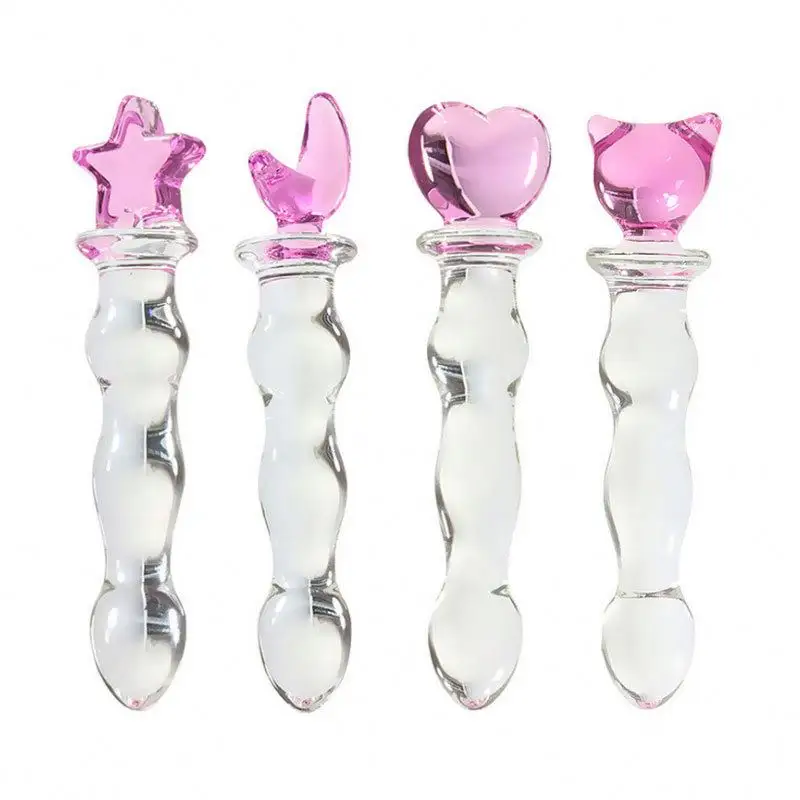Kristallglas Anal Butt Plug Glas Realistischer Dildo für Frau Vagina G-Punkt Stimulation Sexspielzeug für Frau Anal Plug
