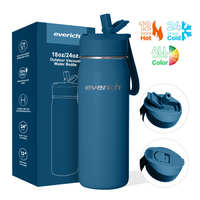 Bouteille d'eau de sport isolée de 24 oz, corps en acier inoxydable durable