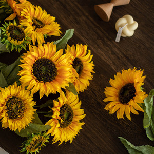 Flor Artificial de Girasol de Seda Wen Hope, Ramo Individual, Decoración del Hogar, Accesorio para Fotografía de Bodas - Product Image 1