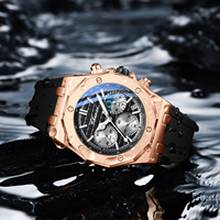 CHENXI Nouvelle montre pour homme 968, chronographe multifonction, montres de luxe en or rose, quartz, étanches, lumineuses, date, bracelet
