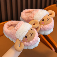 Pantuflas de Plataforma Acolchadas con Logotipo Personalizado, Iluminadas, para Exteriores, de Felpa, para Niños, de Invierno, de Lana y Algodón, Antideslizantes, Suaves y Cómodas, para Bebés