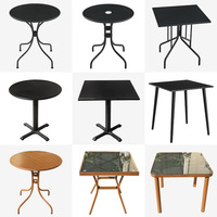 Tables et chaises d'extérieur en alliage d'aluminium de style américain, imperméables et résistantes au soleil, pour patios, cours, petits balcons - Tables carrées