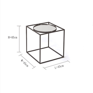 Nordic Black Iron <strong>square</strong> <strong>Side</strong> <strong>Table</strong> with Mirrored Tray on Top Furniture Supplier in Ningbo - Product Image 6