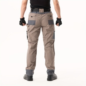 Pantalones DE SEGURIDAD duraderos OEM personalizados para hombre con protección contra las rodillas, pantalones de trabajo multibolsillos ajustados con estilo - Product Image 2