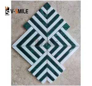 Ретро классический дизайн индийский зеленый Waterjet паркет настенный пол камень зеленый мрамор мозаичная плитка