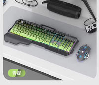Esports Keyboard and Mouse Set Ergonomic Design Magnetic Metal Frame Color Block Keycaps for Gaming Study Desktop Notebook