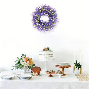 Künstlicher Lavendel-Violett-Kranz, Lila Blumen-Türkranz für Haustür, Hochzeit, Brautparty, Frühlingsdekoration - Product Image 4