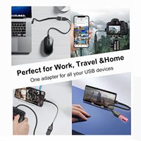 Kabel Adaptor OTG Tipe-C Male ke USB Female Sudut Kanan, Kabel Data OTG Tipe-C Pipih, Kabel Data & Pengisian Daya USB C ke USB