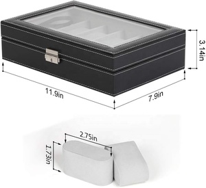 Sang trọng PU da 12 hộp đồng hồ tổ chức hiển thị cao cấp trường hợp với cửa sổ kính - Product Image 3