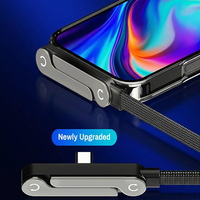 Câble de charge rapide USB-C vers USB-C 240W avec support pliable et tressé, 1,5 m, en alliage de zinc, compatible PD, avec support de téléphone – Offre Spéciale