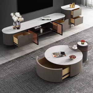 <span class=keywords><strong>Table</strong></span> basse ronde <span class=keywords><strong>en</strong></span> <span class=keywords><strong>verre</strong></span> pour salon, style minimaliste moderne, meubles de maison, rangement pour petits espaces - Product Image 2
