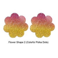 Tissu multicolore en tissu Love Heart Shaped Jetable Stickers Tape Breast Petals Woman Colorful Dot Nipple Pasties