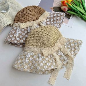 Lace Bow Cowboy <b>Straw</b> <b>Hat</b> Summer Breathable Large Brim Sun <b>Hat</b> Seaside Outing Beach Travel Unisex - Product Image 5