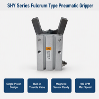 Pince pneumatique de précision SHY, type fulcrum, doigt pneumatique, aimant DA précis et réplicable pour l'automatisation des lignes de production