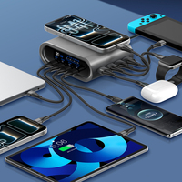 Chargeur GaN LDNIO Q17 100W à prix de gros, 4 ports USB, 4 ports Type-C, adaptateur secteur de bureau, large plage de tension, prises US, UK, EU, chargeur multi-appareils
