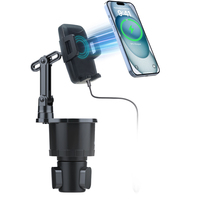 Fabricant de chargeurs de voiture sans fil 3 en 1, support de téléphone pour porte-gobelet de voiture à charge rapide 15W, base réglable, support magnétique pour téléphone