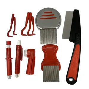 NEW variopinta di plastica in acciaio inox Pet dog <span class=keywords><strong>cat</strong></span> tick remover pet pulce di rimozione tick pettine cane pidocchi pettine - Product Image 1
