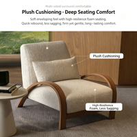 Fauteuil paresseux moderne style Wabi-Sabi pour salon, fauteuil individuel avec pieds en acier inoxydable, couleur crème, style japonais, pour balcon