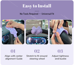 Funda de Volante de Cuero con Gránulos de Silicona para Masaje, Decoración Automotriz, Fundas DIY, Accesorios para Coche - Product Image 6
