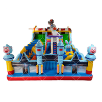 Nouveau design gonflable fusée à air sautant videur château Spaceman thème ville astronaute vol spatial parc d'attractions en vente