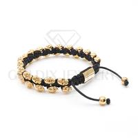 Bracelet GOLDIX unisexe à double couche en acier inoxydable 316L avec perles de crâne, bijoux chrétiens pour hommes, idéal pour les fêtes, breloques tressées