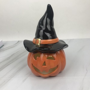 <span class=keywords><strong>Calabaza</strong></span> decorativa personalizada para Halloween, <span class=keywords><strong>calabaza</strong></span> de cerámica con luz Led, venta al por mayor - Product Image 5