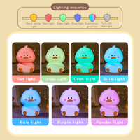 Vente flash : adorable canard en silicone souple, veilleuse tactile, charge USB, lampe LED RGB pour bébé, enfant, cadeau pour la chambre d'enfant