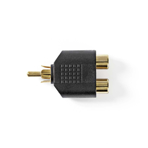 อะแดปเตอร์ซับวูฟเฟอร์ชาย RCA เป็น 2x หญิง RCA สีดำ 10 ชิ้น - Product Image 1