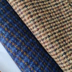 새로운 색상 체크 370GSM 멜톤 100% 울 원단 남성과 여성의 세트 코트 - Product Image 4