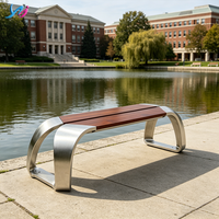 Banc de loisirs extérieur anti-corrosion en métal et bois, chaises longues pour parc, centre commercial, cour, aéroport, hôpital, école, mobilier commercial